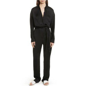 Vince Cross Front Long Sleeve Jumpsuit Black Small